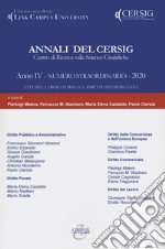 Annali del Cersig. Anno IV. Numero straordinario. Atti del laboratorio sul diritto dell'emergenza (2020) libro