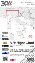 Avioportolano. VFR flight chart LI 2 Italy Po valley. ICAO annex 4 - EU-Regulations compliant. Ediz. italiana e inglese libro