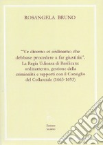 «Ve dicemo et ordinamo che debbase procedere a far giustitia». La Regia Udienza di Basilicata: ordinamento, gestione della criminalità e rapporti con il Consiglio del Collaterale (1663-1693)