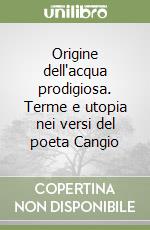 Origine dell'acqua prodigiosa. Terme e utopia nei versi del poeta Cangio libro