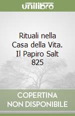 Rituali nella Casa della Vita. Il Papiro Salt 825 libro