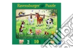 Baby puzzle in legno 10 pz sagomati - cuccioli di animali