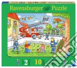 Baby puzzle in legno 10 pz sagomati - pompieri in azione
