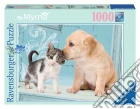 Puzzle 1000 pz - by myrna: cane e gatto puzzle