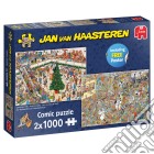 Jan Van Haasteren - Jan Van Haasteren - Shoppen Voor De Feestdagen 2In1 (2X1000) Excl. Theedoek puzzle