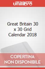 Great Britain 30 x 30 Grid Calendar 2018 articolo cartoleria
