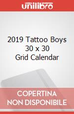 2019 Tattoo Boys 30 x 30 Grid Calendar articolo cartoleria