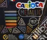 Carioca pennarelli metallic punta fine scatola 8 pz. articolo cartoleria