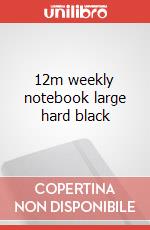 12m weekly notebook large hard black articolo cartoleria