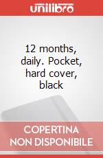 12 months, daily. Pocket, hard cover, black articolo cartoleria