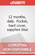 12 months, daily. Pocket, hard cover, sapphire blue articolo cartoleria