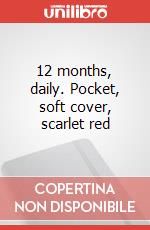12 months, daily. Pocket, soft cover, scarlet red articolo cartoleria