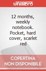 12 months, weekly notebook. Pocket, hard cover, scarlet red articolo cartoleria