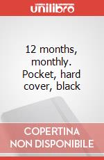12 months, monthly. Pocket, hard cover, black articolo cartoleria