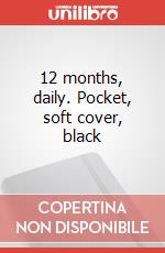 12 months, daily. Pocket, soft cover, black articolo cartoleria