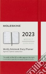 12 months, weekly notebook. Pocket, hard cover, scarlet red articolo cartoleria