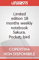 Limited edition 18 months weekly notebook Sakura. Pocket, bird articolo cartoleria