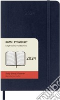 Agenda Giornaliera 2024 - Pocket - 12 mesi - Copertina Morbida Blu Zaffiro art vari a