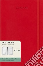 18 months, weeky notebook. Large, soft cover, scarlet red articolo cartoleria