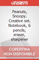 Peanuts, Snoopy. Creative set. Notebook, 6 pencils, eraser, sharpener art vari a