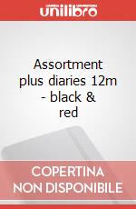 Assortment plus diaries 12m - black & red articolo cartoleria
