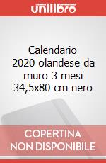 Calendario 2020 olandese da muro 3 mesi 34,5x80 cm nero articolo cartoleria