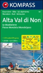 Carta escursionistica e stradale n. 147. Alta Val di Non, Le Maddalene, P. Mendola. Adatto a GPS. Digital map. DVD-ROM art vari a