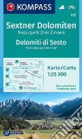 Cartà escursionistica n. 625. Dolomiti di Sesto-Sextner Dolomiten 1.25:000. Ediz. bilingue art vari a