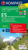 Carta Tour n. 2558 - E5 Dal Lago di Costanza fino a Verona 1:50.000. Ediz. tedesca, italiana, inglese e francese art vari a