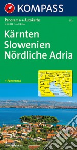 Carta stradale e panoramica n. 352. Kärnten, Slowenien, Nördliche Adria-Carinzia, Slovenia, Adria Nord 1:650.000 articolo cartoleria