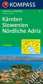 Carta stradale e panoramica n. 352. Kärnten, Slowenien, Nördliche Adria-Carinzia, Slovenia, Adria Nord 1:650.000 art vari a