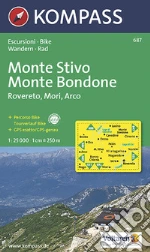 Carta escursionistica n. 687. Trentino, Veneto. Monte Stivo, Monte Bo ndone, Rovereto, Mori, Arco 1:25.000. Adatto a GPS. Digital map. DVD-ROM art vari a