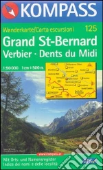 Carta escursionistica n. 125. Svizzera, Alpi occidentale. Grand St.-Bernard 1:50.000. Adatto a GPS. Digital map. DVD-ROM art vari a