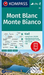 Carta escursionistica n. 85. Monte Bianco 1:50.000. Ediz. italiana, tedesca e inglese articolo cartoleria