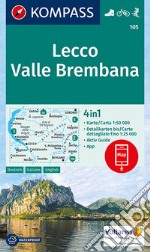 Carta escursionistica n. 105. Lecco, Valle Brembana 1:50.000. Ediz. italiana, tedesca e inglese articolo cartoleria