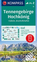 Carta escursionistica n. 15. Tennengebirge, Hochkönig, Hallein, Bischofshofen 1:50.000 articolo cartoleria