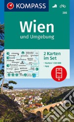 Carta escursionistica n. 205. Wien und umgebung 1:50.000 (set di 2 carte) articolo cartoleria