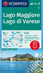 Carta escursionistica n. 90. Lago Maggiore, Lago di Varese 1:50.000. Ediz. italiana, tedesca e inglese articolo cartoleria