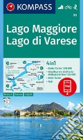 Cartà escursionistica n. 90. Lago Maggiore, Lago di Varese 1:50.000. Ediz. italiana, tedesca e inglese art vari a