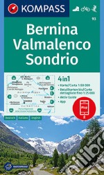 Carta escursionistica n. 93. Bernina, Valmalenco, Sondrio 1:50.000. Ediz. italiana, tedesca e inglese articolo cartoleria