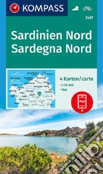 Carta escursionistica n. 2497. Sardegna Nord 1:50.000 (set di 4 carte). Ediz. italiana e tedesca