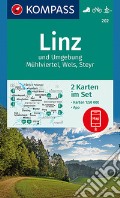 Carta escursionistica n. 202. Linz und umgebung, Mühlviertel, Wels, Steyr 1:50.000 (set di 2 carte) art vari a