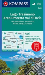 Carta escursionistica n. 2463. Lago Trasimeno, Area Protetta Val d'Orcia 1:50.000. Ediz. italiana, tedesca e inglese articolo cartoleria