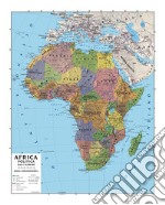 Africa 1.900.000 murale scolastica fisico/politica con aste articolo cartoleria di Global Map S.r.l.