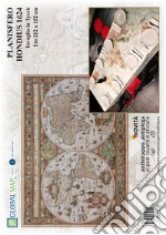 Planisfero antico Hondius 1624 (carta in Tyvek cm 212x152) articolo cartoleria