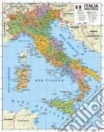 Italia 1.100.000. Carta murale scolastica fisico/politica con aste articolo cartoleria di Global Map S.r.l.