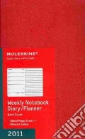 Agenda Moleskine 2011 - SETTIMANALE LARGE Copertina Rigida Rossa art vari a