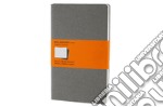 Set of 3 ruled cahier journals. Light warm grey. Large articolo cartoleria