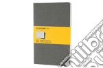 Set of 3 squared cahier journals. Light warm grey. Large articolo cartoleria