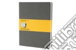 Set of 3 squared cahier journals. Light warm grey. Extra large articolo cartoleria